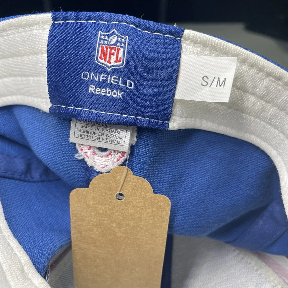 NWT NFL Colts Onfield Reebok Women's Cap Blue with Pink Trim and Ribbon Size S/M